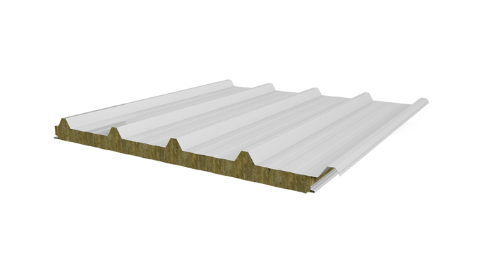 5 Ribs Metal Sheet-Rockwool Panel